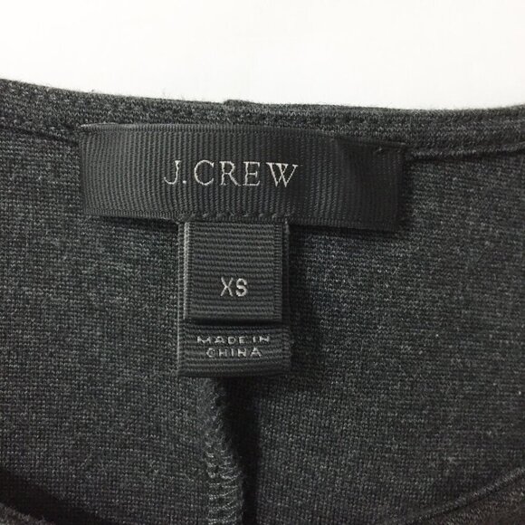 J. Crew Top Womens XS Gray Peplum Structured Flutter Hem Short Sleeve Classic - Picture 6 of 8